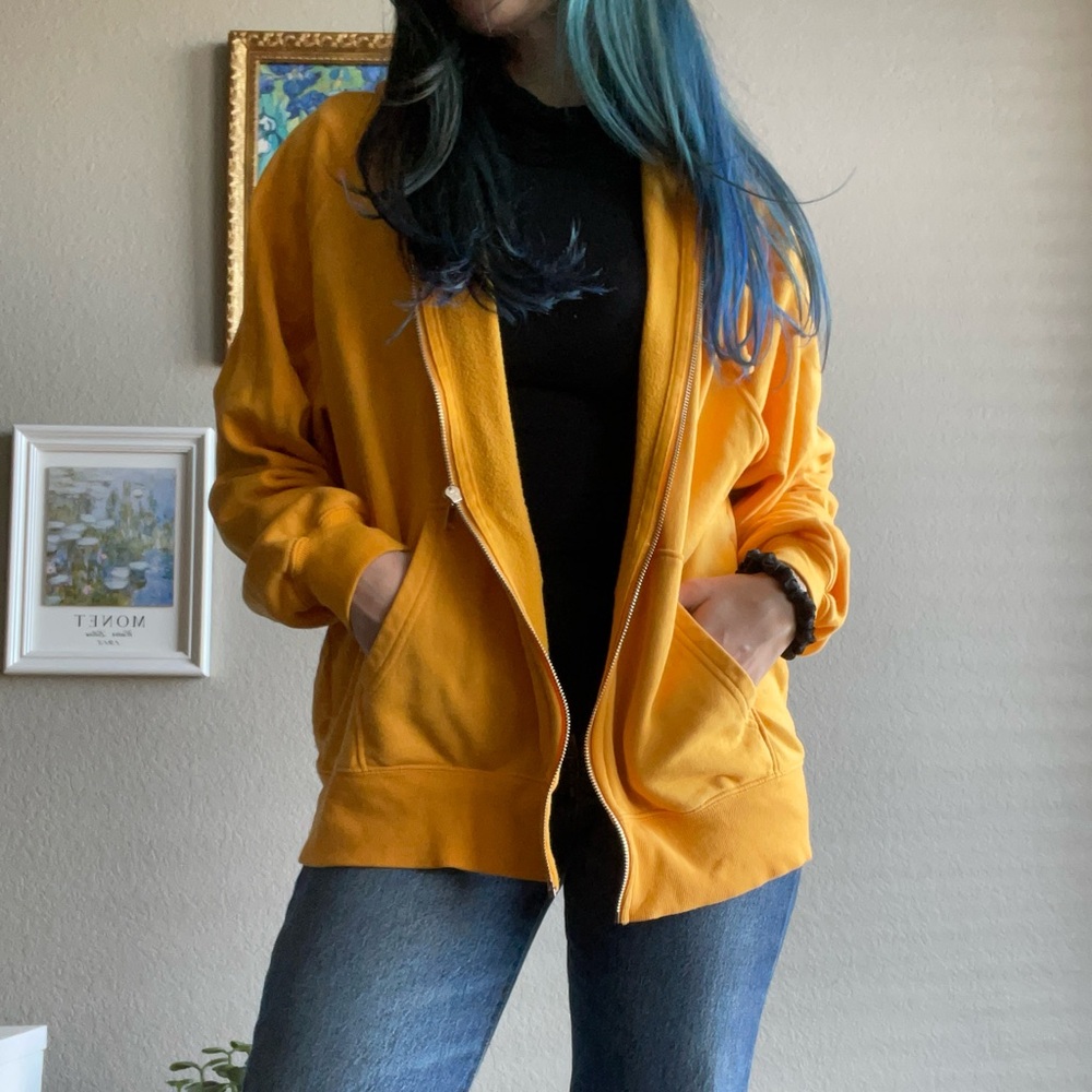 H&M Divided Oversized Yellow Zip-Up Hoodie Jacket